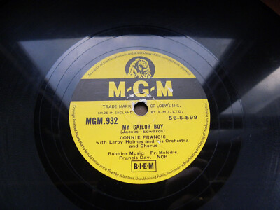 1428/CONNIE FRANCIS-My sailor boy-Everyone needs someone-TOP ZUS-78rpm Schellack