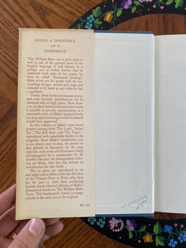 SONGS OF INNOCENCE AND OF EXPERIENCE William Blake - Hart-Davis 1967 NEAR FINE - Picture 3 of 21