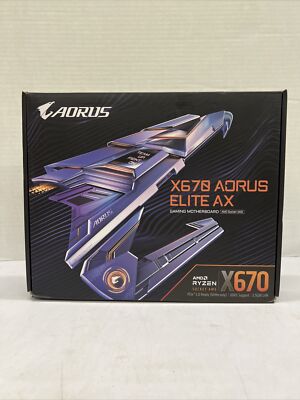 GIGABYTE - X670 AORUS ELITE AX (Socket AM5) AMD X670 ATX DDR5 Wi-Fi 6E Mother...