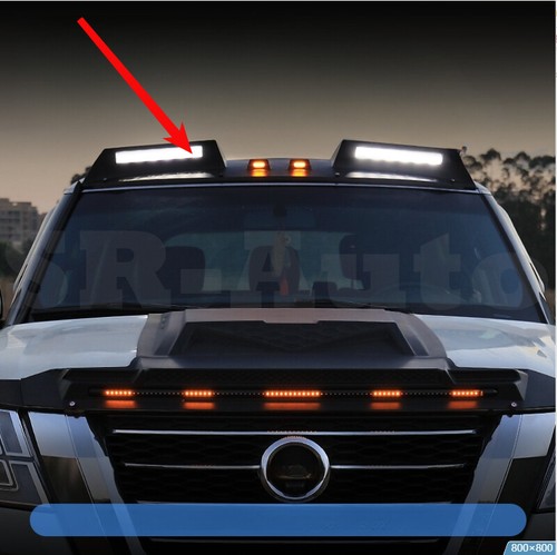 Para Nissan Armada Patrol Y62 2012-2023 negro mate con reflector de techo LED - Imagen 3 de 4