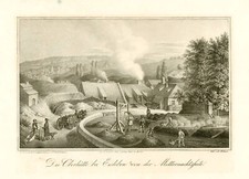 Eisleben Oberh&uuml;tte Original Lithografie M&uuml;tzel 1834