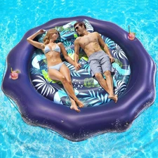 "Inflatable Pool Floats Mat, Yukvra 76"" x 76"" Giant Pool Floats Adult Heavy Du