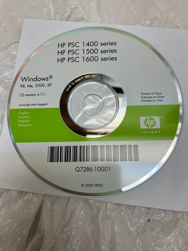 HP PSC 1400, 1500,1600 Series All In One Printer Driver Disc Windows 98 XP - Image 2 of 4