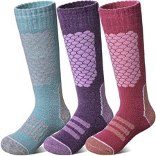 Kids Merino Wool Ski Socks Boys Girls Thick Winter Warm Thermal Hiking Snowbo...