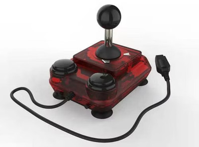 ARCADE R Joystick 9pin für Amiga, Atari, Commodore, Sega etc. transparent rot