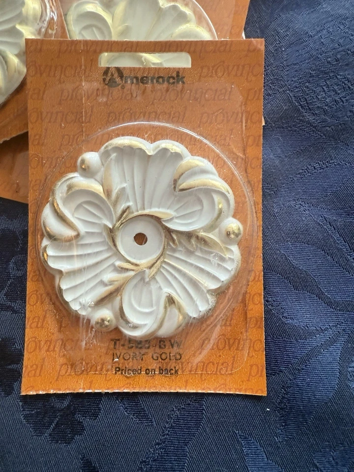 11 Amerock New Old Stock Provencial Cabinet Knob Backplates - Image 4 of 4