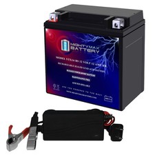 Mighty Max YTX14-BS Battery Compatible with Honda Rancher 350  12V 1Amp Charger