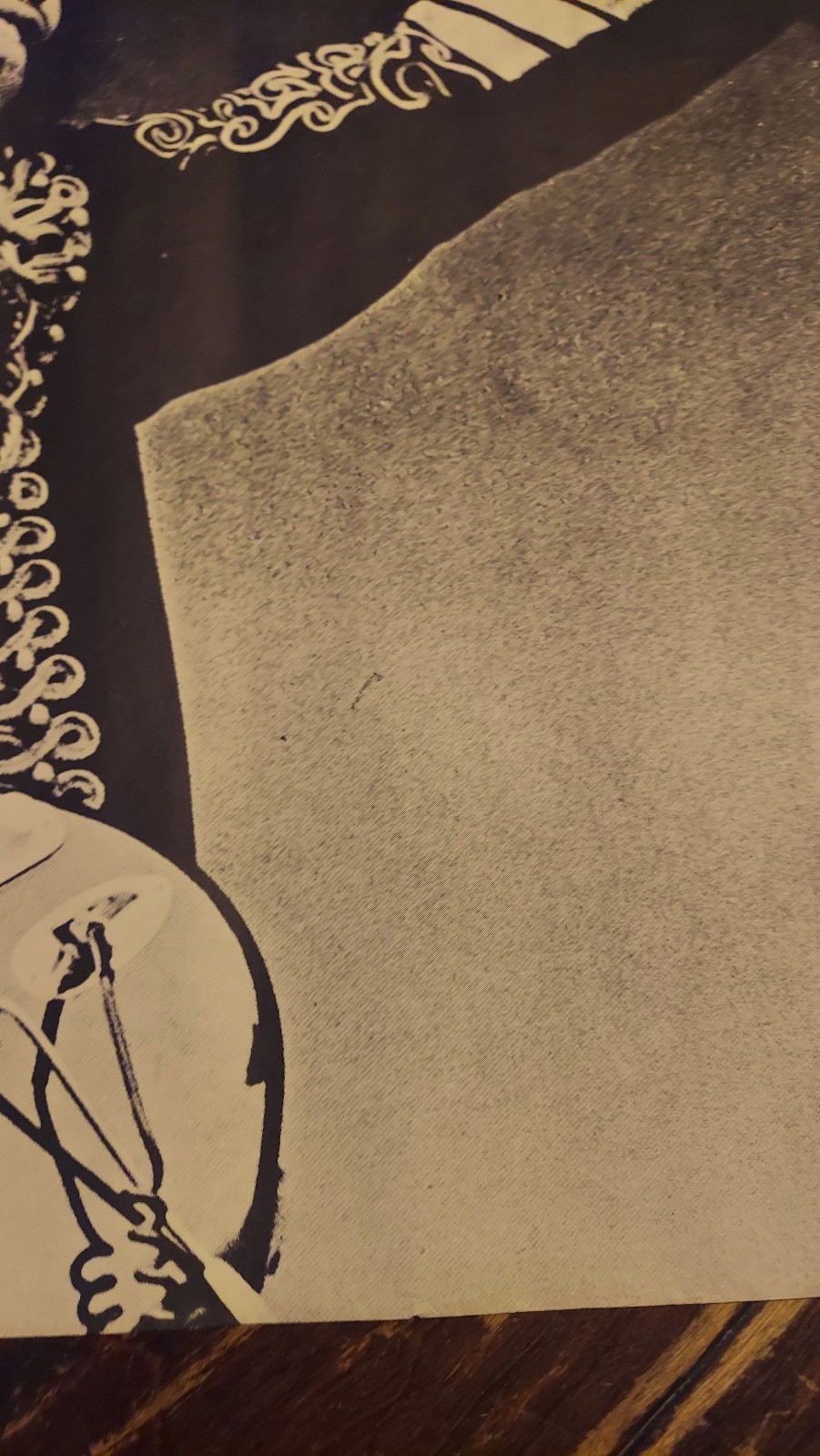 Vintage 1960s Jimi Hendrix Black & White Poster Large 41"x 28.5" Guitar Portrait