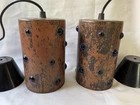 set of 2 Mid Century modern NANNY STILL FOR RAAK Copper blue  Ceiling Lamp