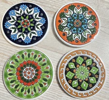 Handmade Ceramic Coasters Set Of 4