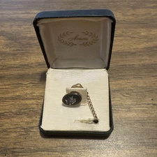 Vintage Anson Gold Tone Spartan Head Tie Tack Old Store Stock Original Box