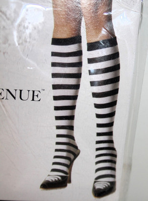 LEG AVENUE B/W Striped KNEE HIGH Dress Up /Halloween Costume/ Accessory ONE SIZE
