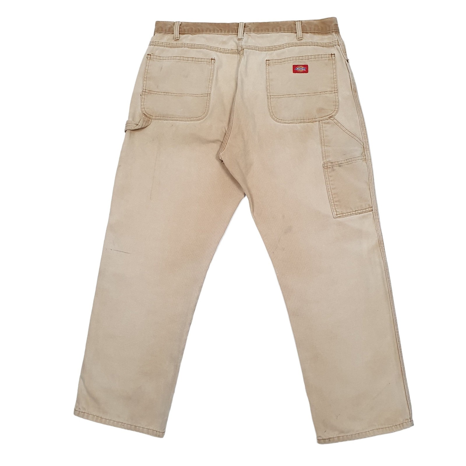 DICKIES Carpenter Workwear Trousers Cotton Tan Mens W38 L30 image 3