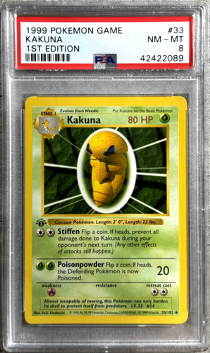 Kakuna (1st Edition) graded PSA 8 for sale on eBay
