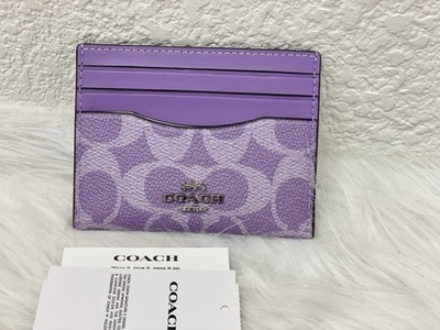 Coach Slim ID Case in Signaure Canvas Silver/Iris NWT CZ286 | eBay