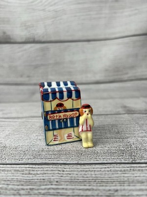 VTG PHB Style Bathhouse Porcelain Hinged Trinket Box W/ Lady Trinket