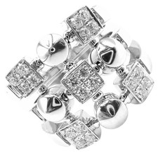 Authentic Bvlgari Bulgari 18k White Gold Lucea Diamond Band Ring Paper