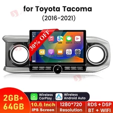 64GB For Toyota Tacoma 2016-2021 10.6" Android14 Car Stereo CarPlay GPS BT Radio