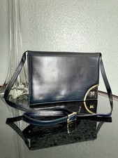 Vintage Nina Ricci Black Leather Shoulder Han...