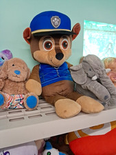 Paw Patrol Chase Large Plush Stuffed Dog Brown Blue Washable 24-36 in