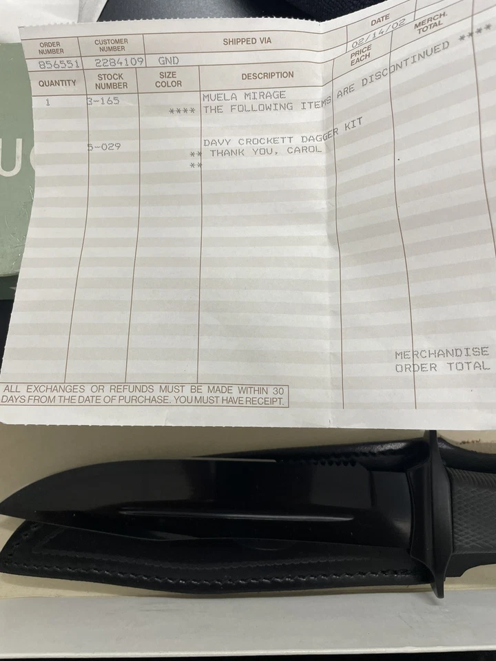 Cuchillo táctico Muela Mirage - España - Hoja negra - Funda y caja originales Foto 4 de 4