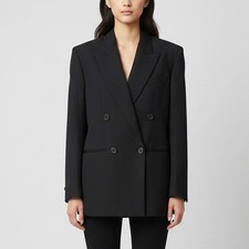 Acne Studios Black Wool Blend Double Breasted...