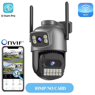 20MP Outdoor Wifi Kamera 10K HD Drei Objektiv Sicherheit 5G PTZ IP Kamera 10X Di