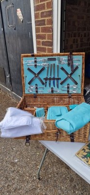 Rare Vintage Fortnum & Mason Picknick Hammer Korb SET 57x39x20 CM Missing Items!