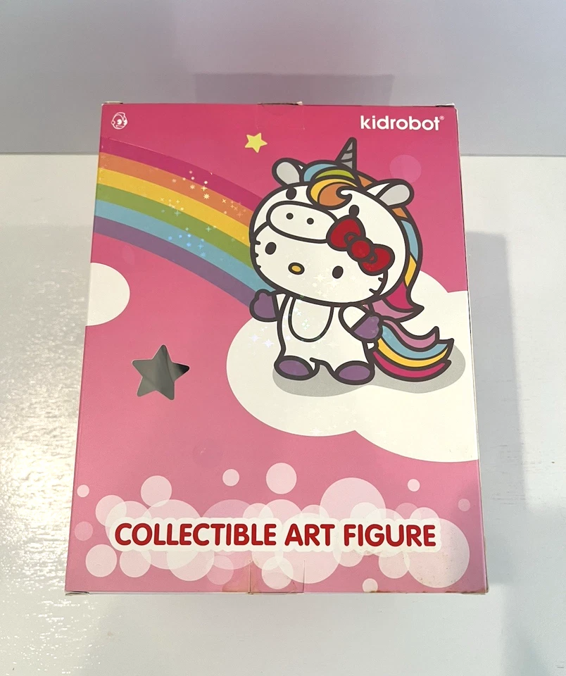 kidrobot Chrome Hello Kitty Unicorn 8" Vinyl Art NYCC 2020 Collectible - Image 3 of 4