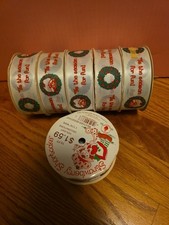 Vintage Strawberry Shortcake SSC Embossed White Christmas Ribbon 6 Rolls