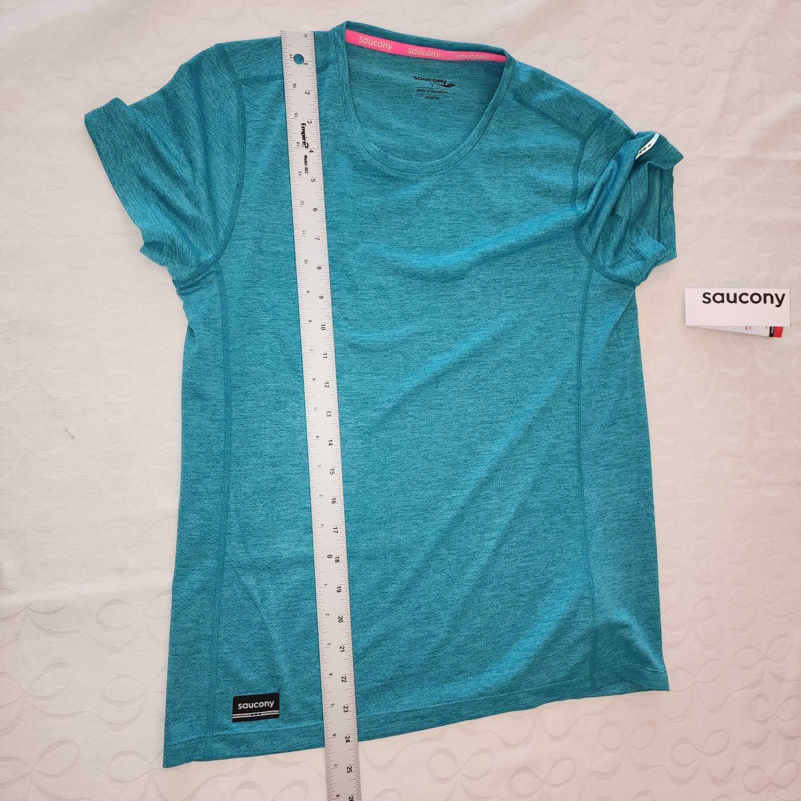 NWT Saucony Stopwatch Women Running Top Sz S Teal Recycled Athletic Gorpcore thumbnail 11