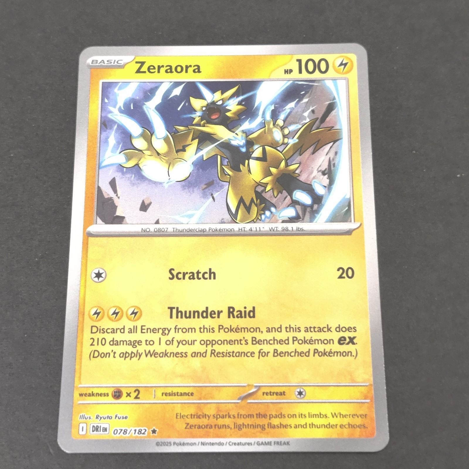 Pokemon Zeraora Destined Rivals 78/182 Reverse Holo Near Mint English