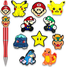 Cute Animals Dog Focal Beads for Pens, Cartoon Silicone Focal Beads for Making D