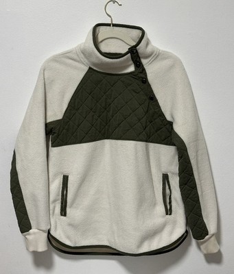 Abercrombie & Fitch Asymmetrical Snap Up Quilted Fleece Sweatshirt Size S