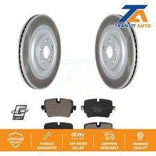 Rear Coated Disc Brake Rotors And Ceramic Pads Kit For Jaguar XJ XJR575