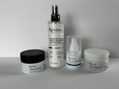 ReviveRx 4 Pc Skincare Set Spray Cream Niacinamide Wipes Retinol Wipes NEW