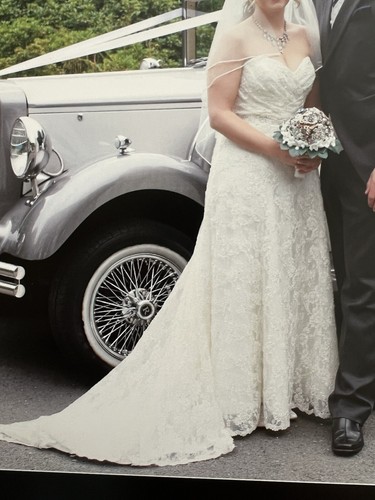 Coco Couture creme elfenbein verziert Perlen Spitze Braut Hochzeitskleid Kleid Schleier - Bild 5 von 24