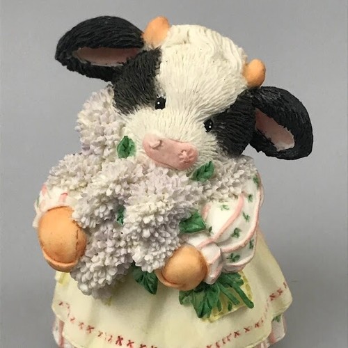 Marys Moo Moos Coming Of Spring Brings Udder Joy Cow Figurine Enesco Retired - Foto 3 di 9