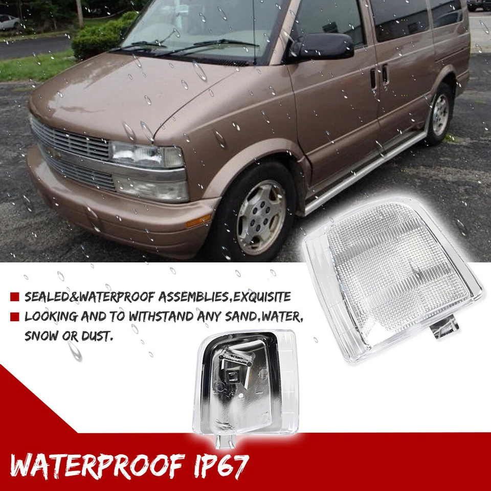 2X Clear Lens Chrome Side Corner Lights For 1995-2005 Chevrolet Astro GMC Safari - Image 4 of 4