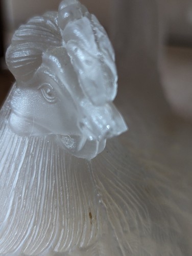 Hen on Nest Vintage Frosted Pressed Glass Chicken Hen Dish Lid Only Small Chip o - Picture 6 of 7