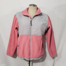 The North Face Pink Gray Zip Polartec Girl Youth Jacket L