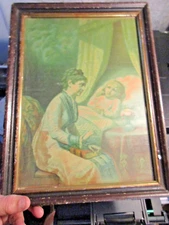 Victorian Period Chromolithograph H. Hallett & Co Portland Bed Time Stories 1880