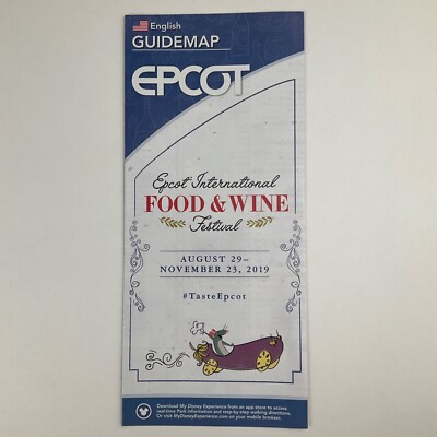 Epcot Park Guide Map - Food & Wine Festival 2019 - Walt Disney World - Eggplant