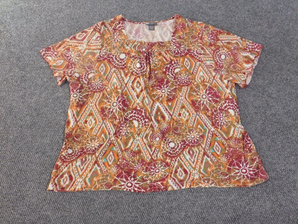 Liz & Me топ 2 x красный цветочный женщин геометрический графический прибрежный повседневный эластичной - Изображение 2 из 4