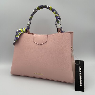 NWT Like Dreams Blush Pink Vegan Stachel Crossbody W/ Printed Kerchief On  Handle