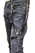 Leather Leg Thigh Harness Leg Garter Ring  Trigger Clasp Punk Goth Costume