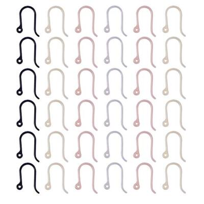  120pcs Earring Hooks, 4 Color Non-Allergenic Plastic Ear Wire Hooks Earring 