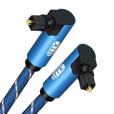 EMK 90 degree optical audio cable Toslink cable 360 degree free rotation plug S