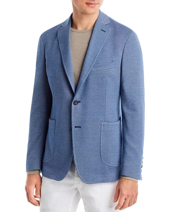 The Men's Store L103612 Blue Birdseye Jersey Regular Fit Sport