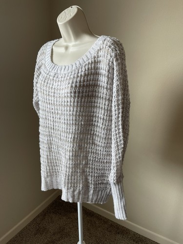 Maglione donna Express marrone chiaro manica lunga girocollo uncinetto relaxed s XS - Foto 3 di 9